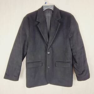 Oak and Fort black coat Size medium quilted lining wool blend Classic Minimal